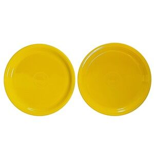 2 Fiesta Bistro Dinner‎ Plates Hommer Laughlin China 10.5" Daffodil